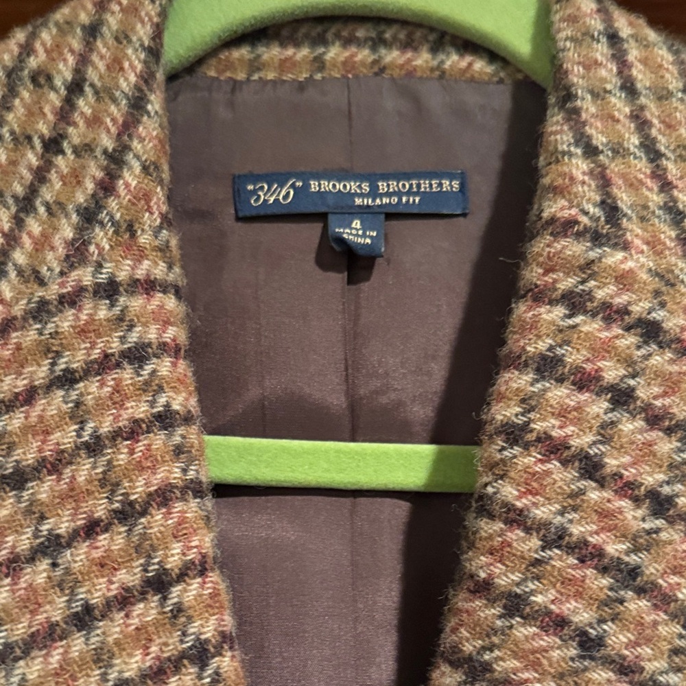 Brooks Brothers Milano Fit Blazer - Brown Plaid